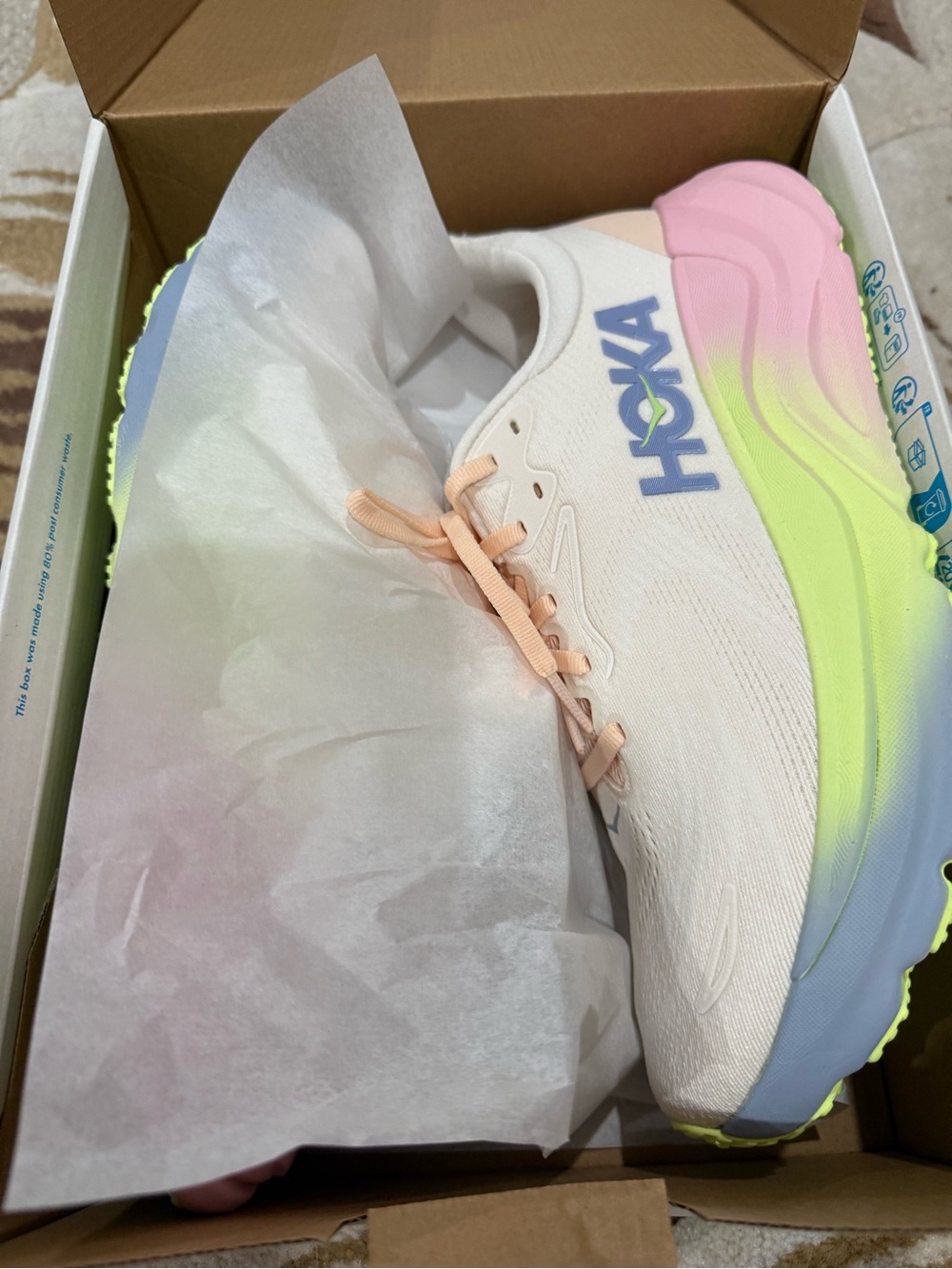 women's HOKA Arahi 8 stability sneakers size 10 vibrant alabaster and tangerine - Picture 7 of 9